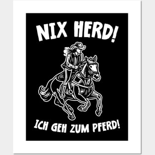 Nix Herd ! Ich geh zum Pferd ! Lustiges Pferde Design Posters and Art